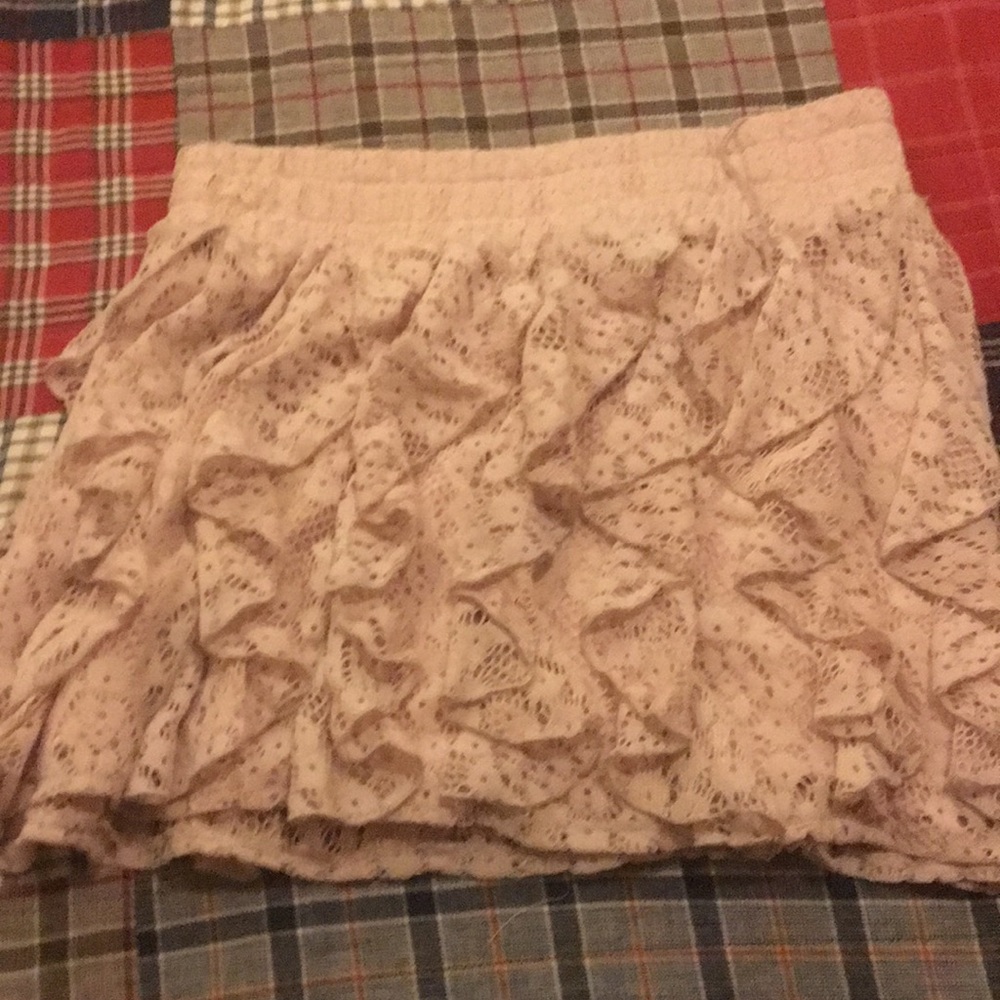 Light pink vertical ruffle skirt